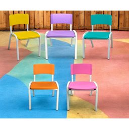 Kit 5 Cadeiras Infantil Iso Colors Brinquedoteca Escolas Ecomhome - 1