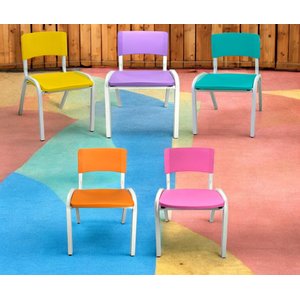 Kit 5 Cadeiras Infantil Iso Colors Brinquedoteca Escolas Ecomhome