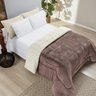 Coberdrom Queen Edredom 1 Peça Lã Carneiro Sherpa Fleece Microfibra Cobertor Manta Grosso Rosê - 2