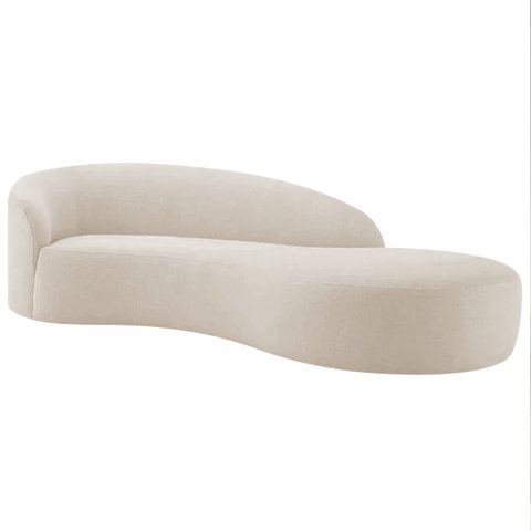 Divã Recamier Orgânico França 160cm Lado Direito Linho