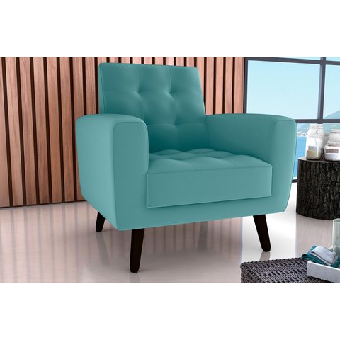 Poltrona Decorativa Lívia Veludo Verde Menta E437 - Matrix