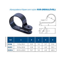 Abraçadeira Cinta Plastica Fixadora 15,9 A 20,6mm Pct 50 Unid REIMOLD Abraçadeira RX11R - 3