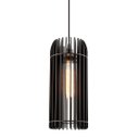 Ver imagem 3 de Luminária Pendente Madeira Tubo 35cm Soquete E27 Sala Quarto:preto