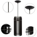 Ver imagem 5 de Luminária Pendente Madeira Tubo 35cm Soquete E27 Sala Quarto:preto