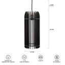 Ver imagem 6 de Luminária Pendente Madeira Tubo 35cm Soquete E27 Sala Quarto:preto