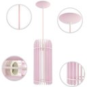Ver imagem 5 de Luminária Pendente Madeira Tubo 35cm Soquete E27 Sala Quarto:rosa Claro