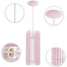 Luminária Pendente Madeira Tubo 35cm Soquete E27 Sala Quarto:rosa Claro - 5