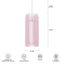 Ver imagem 6 de Luminária Pendente Madeira Tubo 35cm Soquete E27 Sala Quarto:rosa Claro