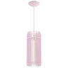 Luminária Pendente Madeira Tubo 35cm Soquete E27 Sala Quarto:rosa Claro - 1