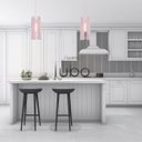 Ver imagem 2 de Luminária Pendente Madeira Tubo 35cm Soquete E27 Sala Quarto:rosa Claro