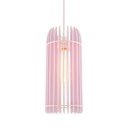 Ver imagem 3 de Luminária Pendente Madeira Tubo 35cm Soquete E27 Sala Quarto:rosa Claro