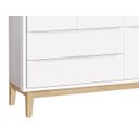 Ver imagem 3 de Guarda-Roupa Retrô 3 Portas Classic New Branco Fosco com Natural - MoveisAqui
