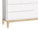 Ver imagem 3 de Guarda-Roupa Retrô 3 Portas Classic New Branco Fosco com Natural - MoveisAqui