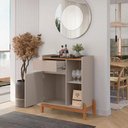 Ver imagem 4 de Aparador Bar Lizz Adega Pés de Madeira Maciça Barzinho- Off White C/ Cedro