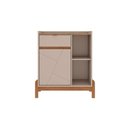 Ver imagem 1 de Aparador Bar Lizz Adega Pés de Madeira Maciça Barzinho- Off White C/ Cedro