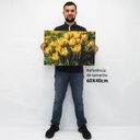 Ver imagem 2 de Quadro Decorativo em Canvas Floral Flores Amarela TaColado Moldura Flutuante 4,5cm Freijó 60 x 40cm