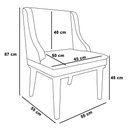Ver imagem 4 de Kit 8 Cadeiras Estofadas para Sala de Jantar Base Fixa de Madeira Castanho Lia Linho Cinza - Ibiza