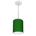 Ver imagem 1 de Lustre Pendente Cilíndrico Md-4012 Cúpula em Tecido 18x25cm Verde Folha - Bivolt