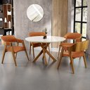 Ver imagem 2 de Kit 4 Cadeiras Sala de Jantar Estar Living Estofada Suran L02 Couríssimo Canela - Gtdnexxus