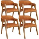 Ver imagem 1 de Kit 4 Cadeiras Sala de Jantar Estar Living Estofada Suran L02 Couríssimo Canela - Gtdnexxus