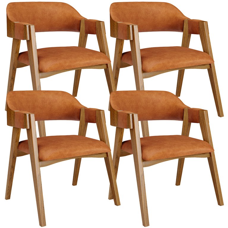 Kit 4 Cadeiras Sala de Jantar Estar Living Estofada Suran L02 Couríssimo Canela - Lyam Decor Kit 4 Cadeiras Sala de Jantar Estar Living Estofada Suran L02 Couríssimo Canela - Lyam Decor