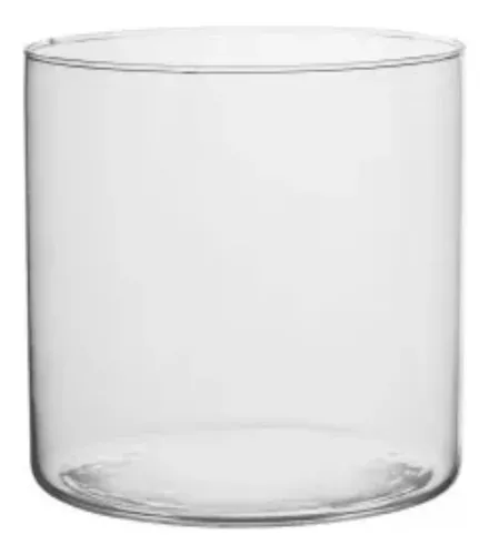 Vaso Cilíndrico 20x20 Tubo de Vidro Decoração Arranjos Sala