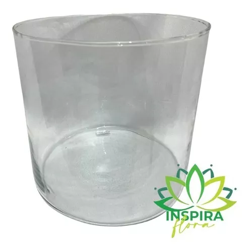 Vaso Cilíndrico 20x20 Tubo de Vidro Decoração Arranjos Sala - 2