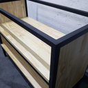 Ver imagem 4 de Balcão Industrial Para Pia de Cozinha Com 2 Prateleiras 116x54cm Pinus 30mm - Convencional Preta