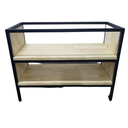 Ver imagem 2 de Balcão Industrial Para Pia de Cozinha Com 2 Prateleiras 116x54cm Pinus 30mm - Convencional Preta