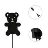 Luminária Abajur Parede Urso B Madeira G9 30cm Decoração:Preto - 3