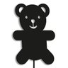 Luminária Abajur Parede Urso B Madeira G9 30cm Decoração:Preto - 1