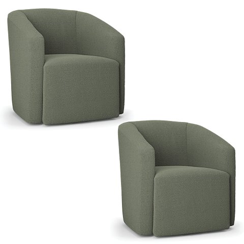 Poltrona Decorativa Orgânica Kit 2 Stella Max Bouclê Pistache D03 - D’Rossi