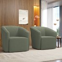 Ver imagem 2 de Poltrona Decorativa Orgânica Kit 2 Stella Max Bouclê Pistache D03 - D’Rossi