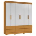 Ver imagem 2 de Guarda Roupa Casal 187cm 6 Portas Vilo Cinamomo/off A15 - Mpozenato