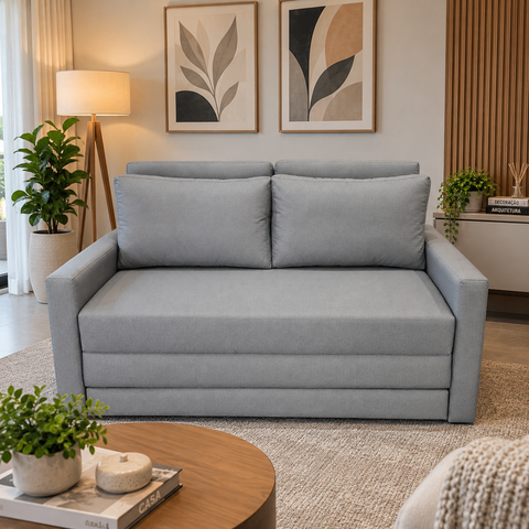 Sofá Cama | Tecido Acquablock | 160cm | Cinza