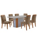 Ver imagem 2 de Mesa de Jantar Isadora 180cm Tampo Mdf Vidro Canto Copo e 6 Cadeiras Melissa