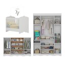 Ver imagem 2 de Conjunto de Quarto Berço 3 em 1 Guarda Roupa 4 Portas Cômoda 4 Gavetas MP4842 Branco Multimóveis