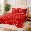 Ver imagem 1 de Cobre Leito Casal Padrão 3 Peças Piquet Corações Vermelho