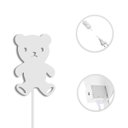 Ver imagem 3 de Luminária Abajur Parede Urso Madeira G9 30cm Decoração Bebê - Branco