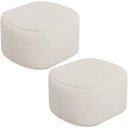 Ver imagem 1 de Kit 2 Puffs Decorativos Orgânico para Living Quarto 70cm Doha W01 Linho Cru - Lyam Decor
