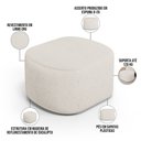 Ver imagem 4 de Kit 2 Puffs Decorativos Orgânico para Living Quarto 70cm Doha W01 Linho Cru - Lyam Decor