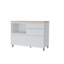 Ver imagem 1 de Balcão 4 Gavetas 1 Porta 100% Mdf Rainha Branco Nature