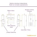 Ver imagem 4 de Guarda Roupa Dormitório Modulado Paris Casal 1,38 M Canto Reto - Roupeiro Luciane M02:azul