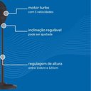 Ver imagem 3 de Ventilador de Coluna Turbo 6 Pás 40cm Preto 110 Volts Premium - 3850 - Ventisol Ventilador Osc Colun