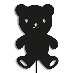 Luminária Abajur Parede Urso Madeira G9 30cm Decoração Bebê - Preto - 1