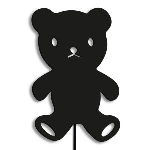 Luminária Abajur Parede Urso Madeira G9 30cm Decoração Bebê - Preto
