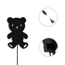 Ver imagem 3 de Luminária Abajur Parede Urso Madeira G9 30cm Decoração Bebê - Preto