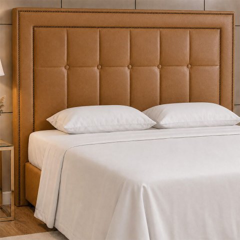 Cabeceira para Cama Box Casal 140cm Wellbe Courino Caramelo - Sallar Home
