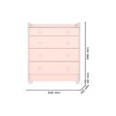 Ver imagem 4 de Cômoda com Trocador 4 Gavetas Mdf Doce Sonho: Rosa