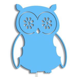 Luminária Abajur Parede Coruja B Madeira G9 30cm Decoração - Azul Claro